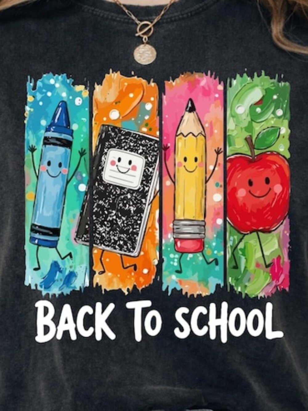 Back To School Shirt, Cute Kawaii Crayon Pencil Tee - Picture 2 of 4